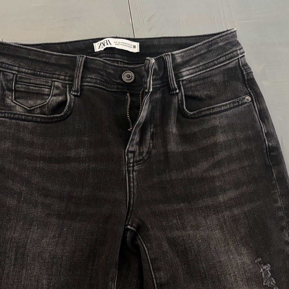 Zara Women's High Rise Charcoal Jeans